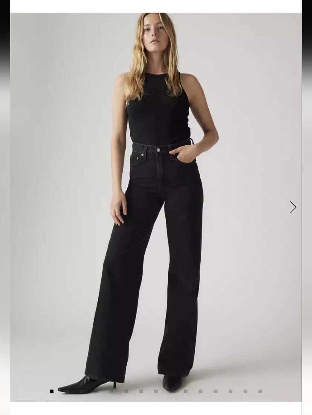 Levi's Black Ribcage High-Rise Wide-Leg Jean